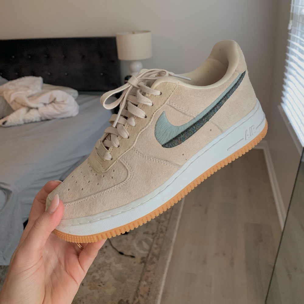 Cream/Tan Suede Air Force 1s